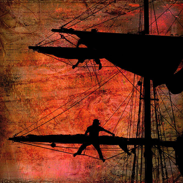 Textured Poster featuring the photograph Furling Sail by Fred LeBlanc