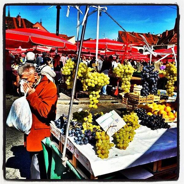 Streetphotography Poster featuring the photograph Grapes Of Wrath. #grapes #zagreb by Richard Randall