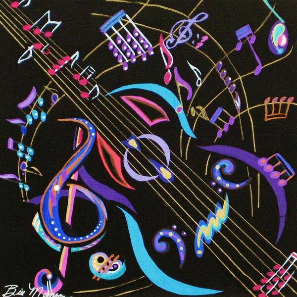Fine Art Poster featuring the painting Harmony in Guitar by Bill Manson