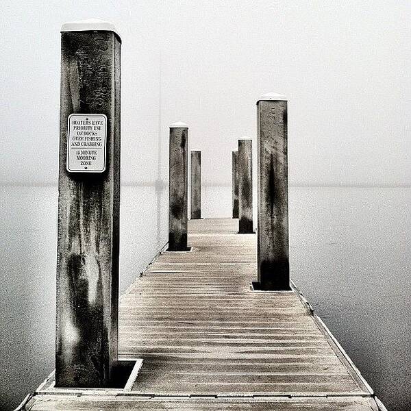  Poster featuring the photograph Heavy Fog Out On The Water Today by DCat Images