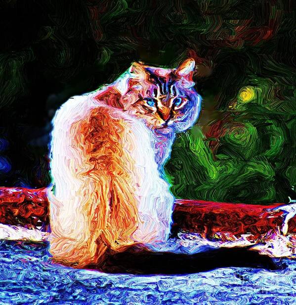 Himalayan Poster featuring the digital art Himalayan Cat by John Kolenberg
