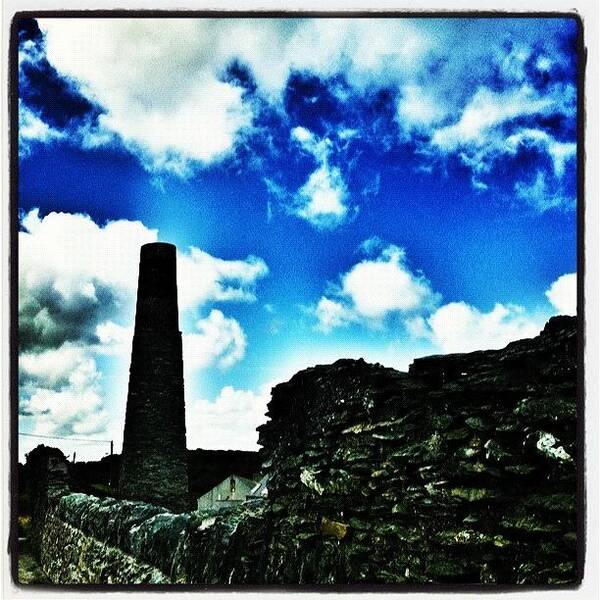 Blue Poster featuring the photograph #industry #port #anglesey #chimney by Emma Maudsley