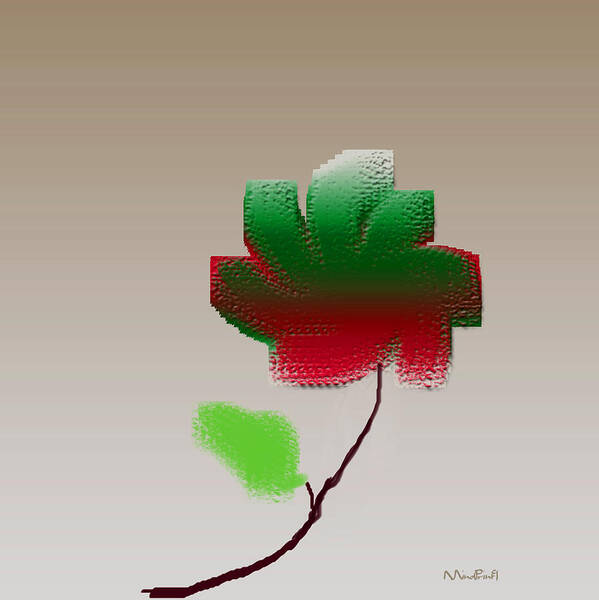 Lonely Flower Poster featuring the digital art Lonely Beauty by Asok Mukhopadhyay
