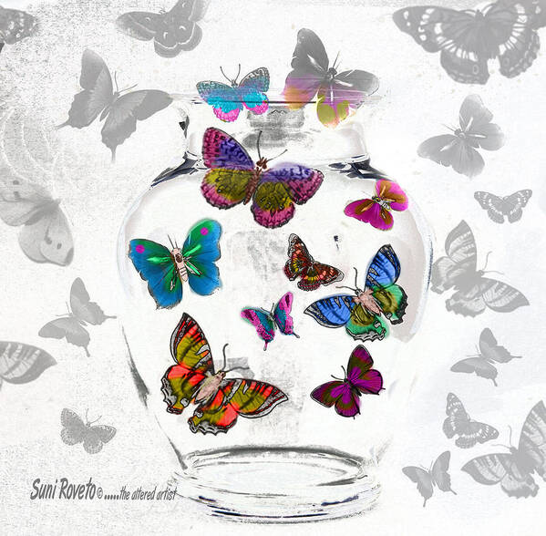 Daily Digital Poster featuring the painting Magic Moth Jar by Suni Roveto