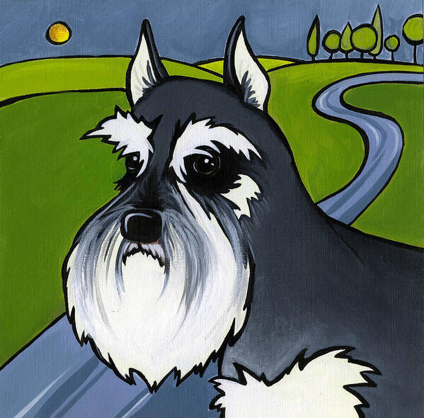 Dog Poster featuring the painting Miniature Schnauzer by Leanne Wilkes