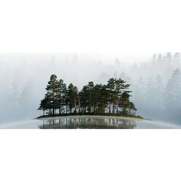Beautiful Poster featuring the photograph Misty Lake II #iphonesia #instagood by Robin Hedberg