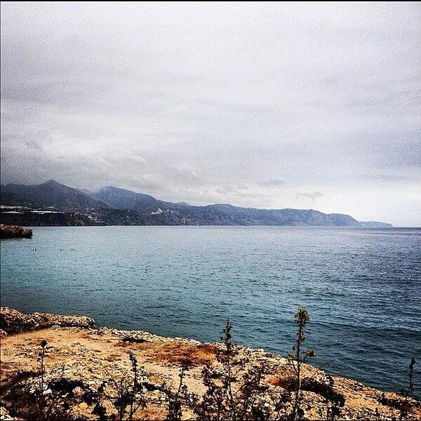 Instagram Poster featuring the photograph Mountainous Coastline In Nerja, Spain! by Ady Griggs