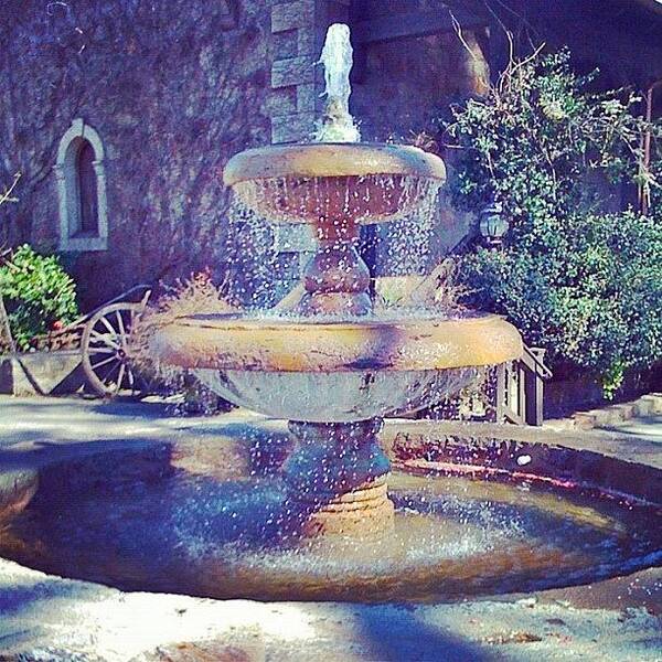 Water Poster featuring the photograph Picnic In Napa, Ca #fountain #napa_ca by Anna Porter