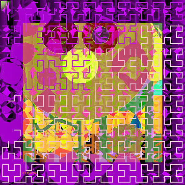 Ebsq Poster featuring the digital art Pink Puzzle Maze by Dee Flouton