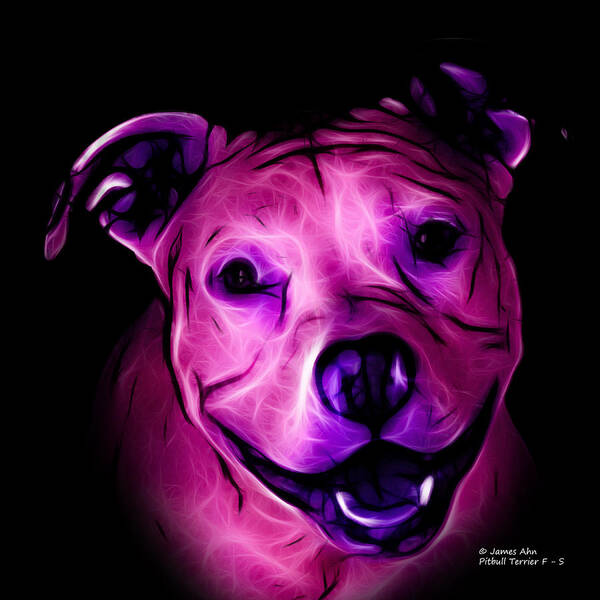 Pitbull Poster featuring the digital art Pitbull Terrier - F - S - BB - Magenta by James Ahn