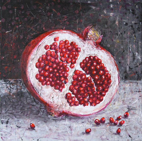 Abstract Poster featuring the painting Pomegranate by Lolita Bronzini