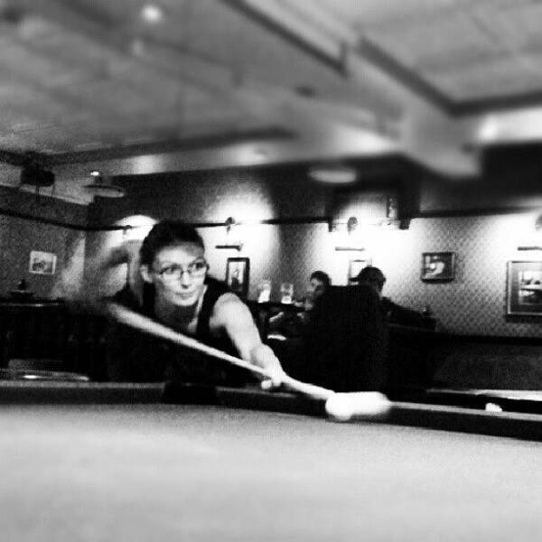 Girl Poster featuring the photograph #pool #girl #snooker #bar by Torbjorn Schei