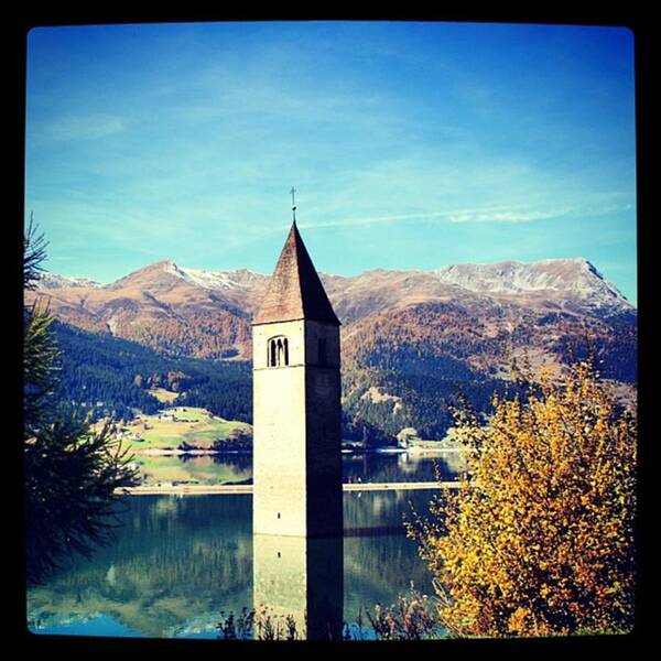 Lake Poster featuring the photograph Reshen Lake - South Tyrol by Luisa Azzolini