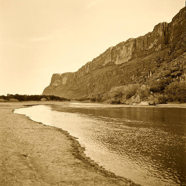 Big Bend Poster featuring the photograph Rio Grand Big Bend Monochrome by M K Miller