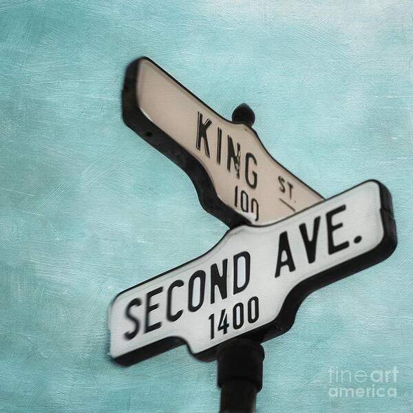Sign Poster featuring the photograph second Avenue 1400 by Priska Wettstein