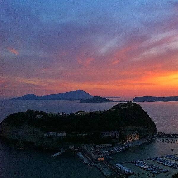 Landscape Poster featuring the photograph Sunset On Nisida Miseno And Ischia by Gianluca Sommella