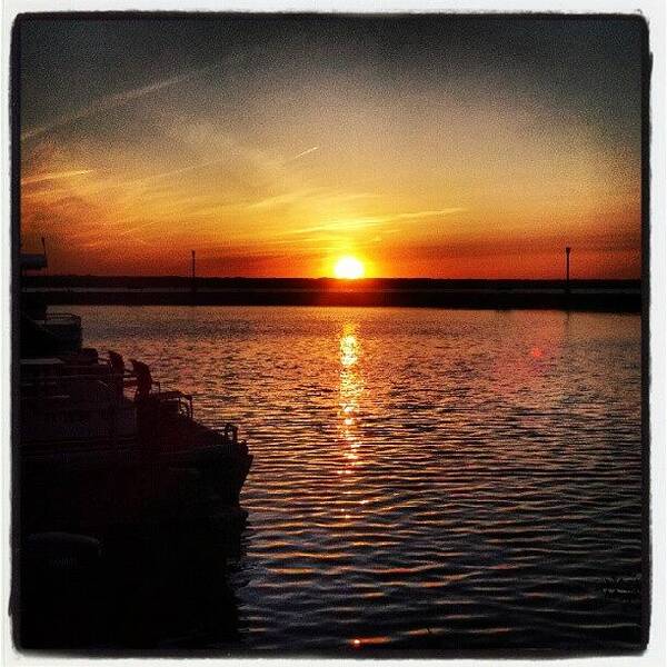 Pymatuning Poster featuring the photograph Sunset Over Pymie. Espyville Marina,pa by Maria Firkaly