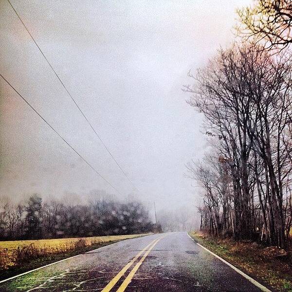 Country Poster featuring the photograph The Cold Dark Open Road by Amy DiPasquale