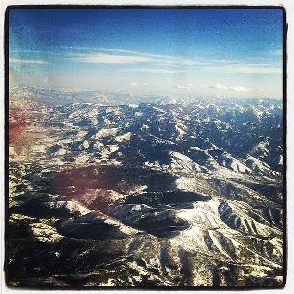 Airplane Poster featuring the photograph The Rocky Mountains From The Plane by Susannah Mchugh