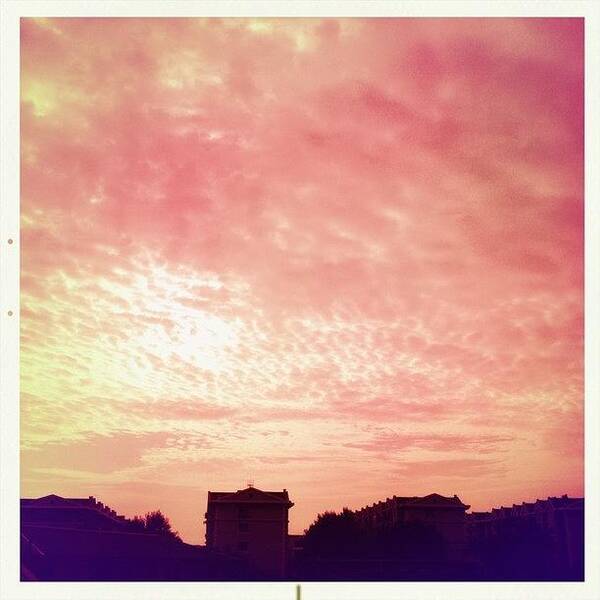 Clouds Poster featuring the photograph The Sunrise This Morning. #hipstamatic by Wei Zhang