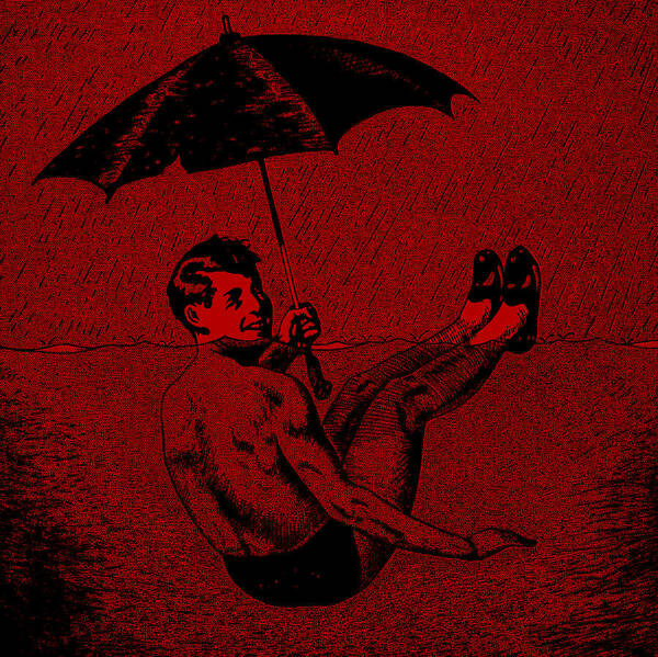Umbrella Poster featuring the painting Umbrella Red by Steve Fields