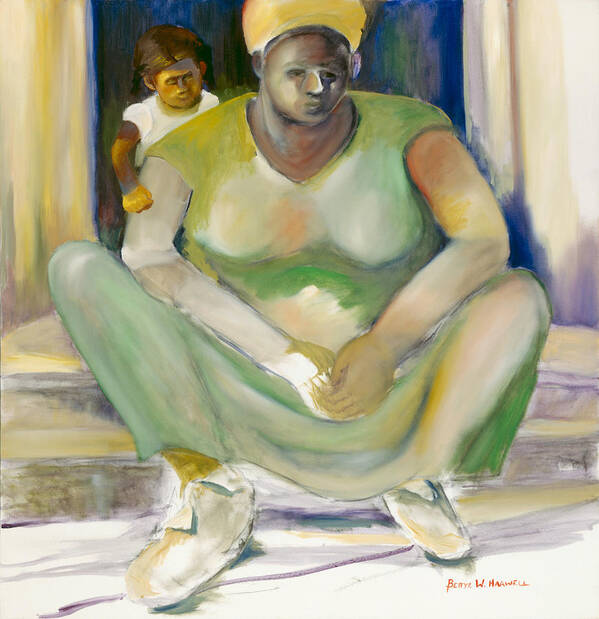 African-american Poster featuring the painting Woman with Child by Bettye Harwell