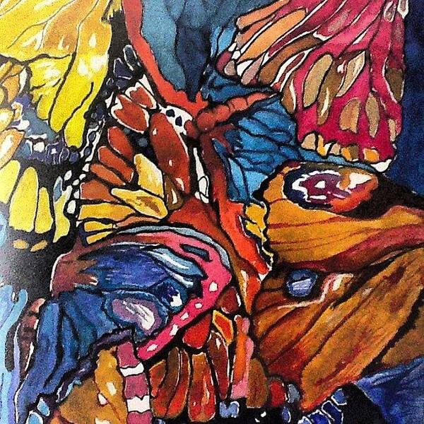 Butterfly Poster featuring the painting Butterflies Wings........ #1 by Sandra Lira