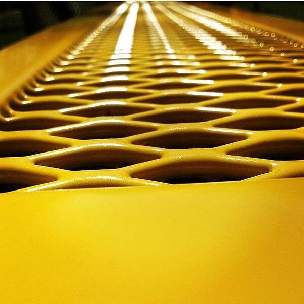 Mobilephotography Poster featuring the photograph Yellow Seat by OpɹᏌnpǝ 