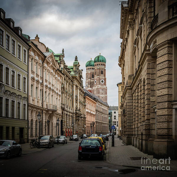 Bavaria Poster featuring the photograph A beautiful look at the Frauenkirche #1 by Hannes Cmarits