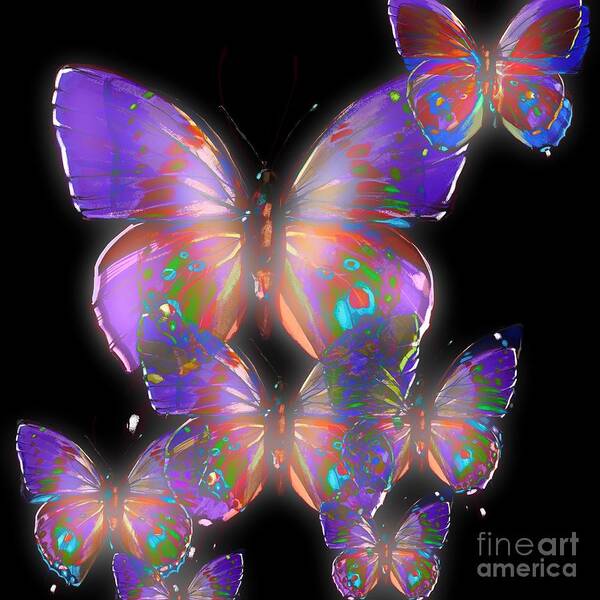 Digital Graphics Insects Beauty Poster featuring the digital art Beauty Of Butterflies by Gayle Price Thomas