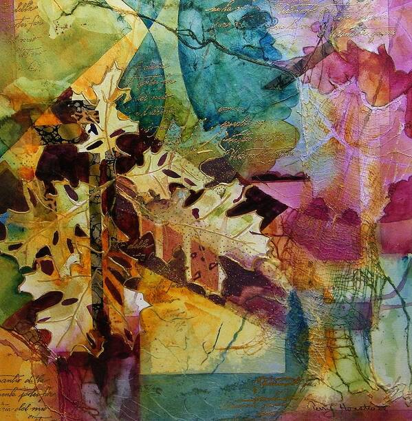 Abstract. Leaves Poster featuring the painting Changing Times #1 by Terry Honstead