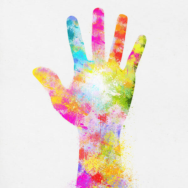 Arm Poster featuring the painting Colorful Painting Of Hand #1 by Setsiri Silapasuwanchai