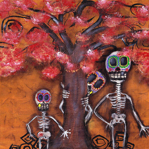 Day Of The Dead Poster featuring the painting Family Tree by Abril Andrade