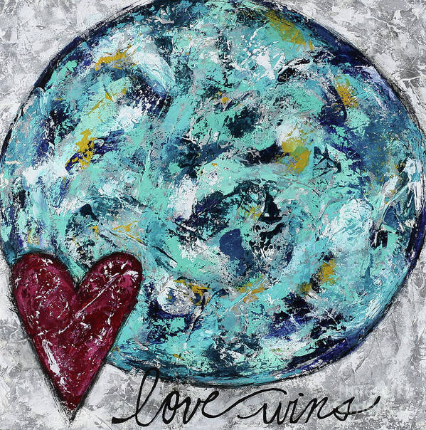 Love Poster featuring the painting Love Wins #1 by Kirsten Koza Reed