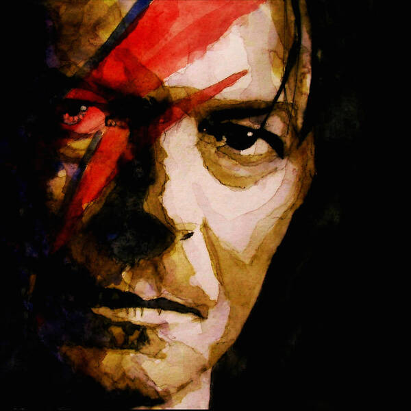 David Bowie Poster featuring the painting Past and Present by Paul Lovering