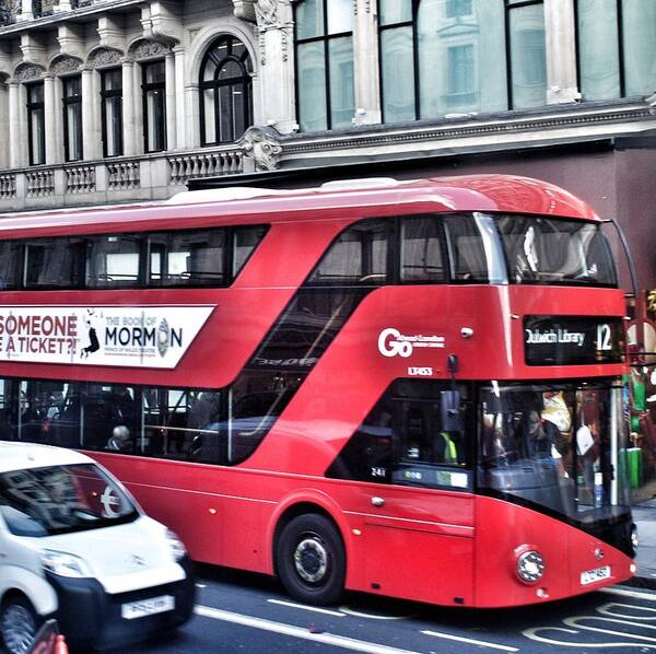 London Poster featuring the photograph Red Bus in London #3 by Joshua Miranda