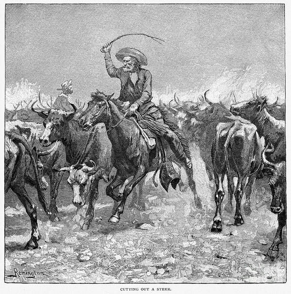 1888 Poster featuring the photograph Remington: Cowboys, 1888 #1 by Granger