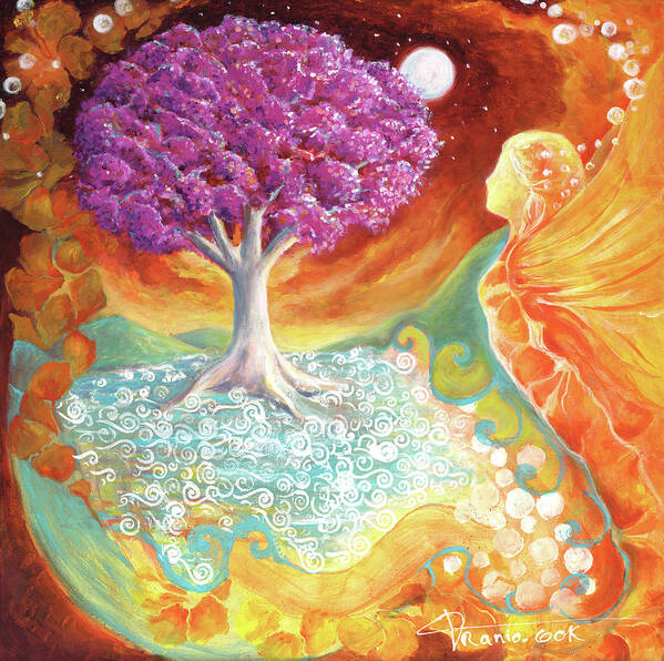  Earth Poster featuring the painting Ruby Tree Spirit #1 by Valerie Graniou-Cook