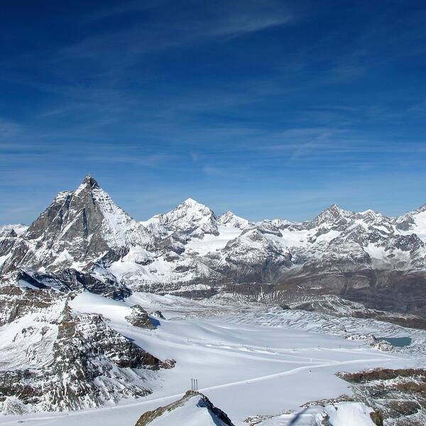 Zermatt Poster featuring the photograph Skking in the Alps by Sue Morris