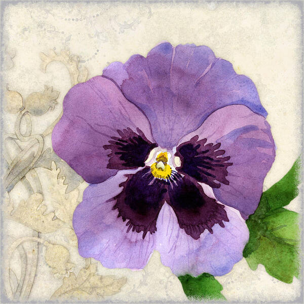 Pansy Poster featuring the painting The Promise of Spring - Pansy #1 by Audrey Jeanne Roberts