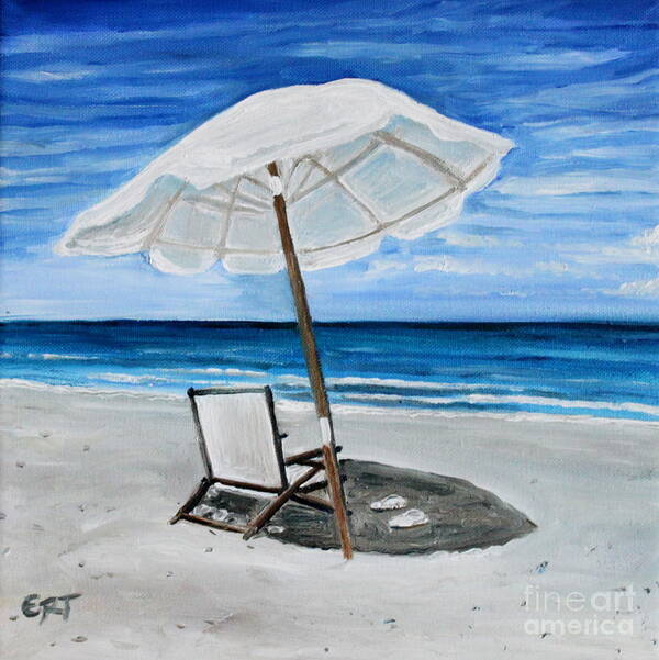 Umbrella Poster featuring the painting Under the Umbrella #1 by Elizabeth Robinette Tyndall