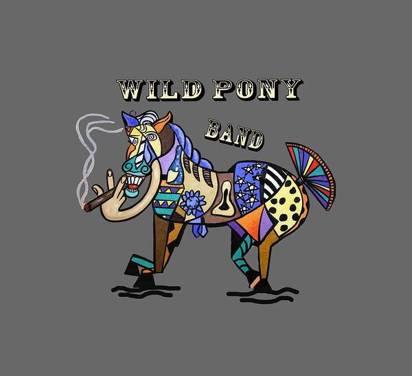 Wild Pony T-shirt Poster featuring the painting Wild Pony by Anthony Falbo
