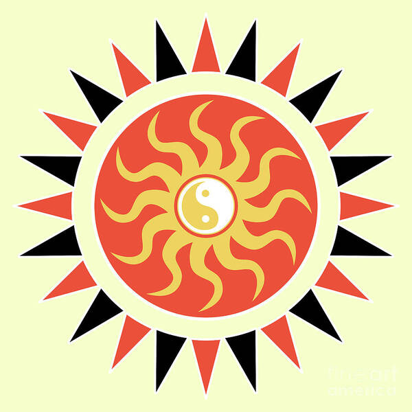 Yin Yang Poster featuring the digital art Yin yang sunshine #1 by Gaspar Avila