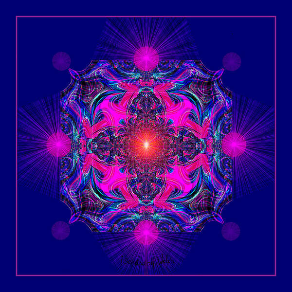 1028 Poster featuring the painting 1028 - A Mandala purple and pink 2017 by Irmgard Schoendorf Welch