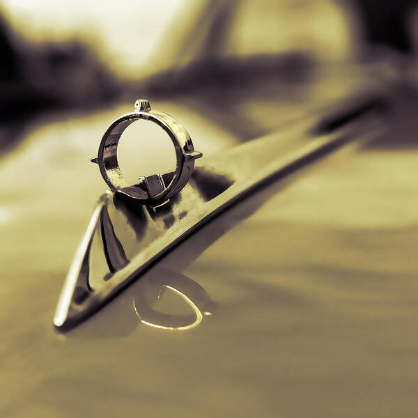 1960s Poster featuring the photograph 1964 Ford Galaxie 500 XL Hood Ornament - Sepia by Jon Woodhams