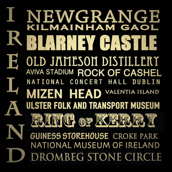 Ireland Poster featuring the digital art Ireland Famous Landmarks #2 by Patricia Lintner