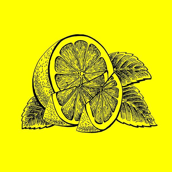 Lemon Poster featuring the painting Lemon #1 by Irina Sztukowski