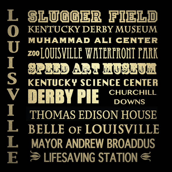 Louisville Poster featuring the digital art Louisville Famous Landmarks #2 by Patricia Lintner
