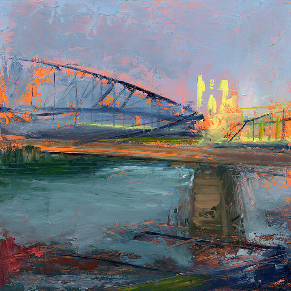 Bridges Poster featuring the painting Untitled #298 by Chris N Rohrbach