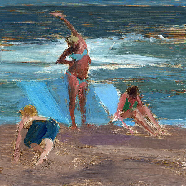 Beach Poster featuring the painting Untitled #229 by Chris N Rohrbach